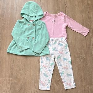 Carter’s Baby Girl Unicorn Matching Set with Peacoat Size 24 Months